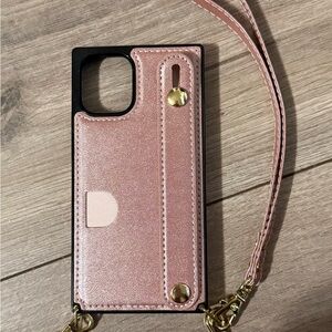 Elegant Pink Phone Case with Strap